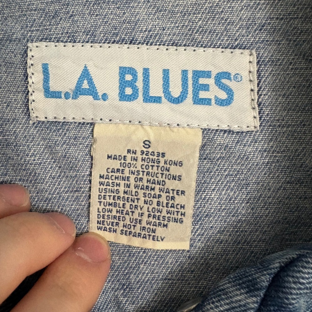 Vintage LA Blues Womens Small Light Wash Cotton Denim Trucker Jacket - Picture 2 of 4